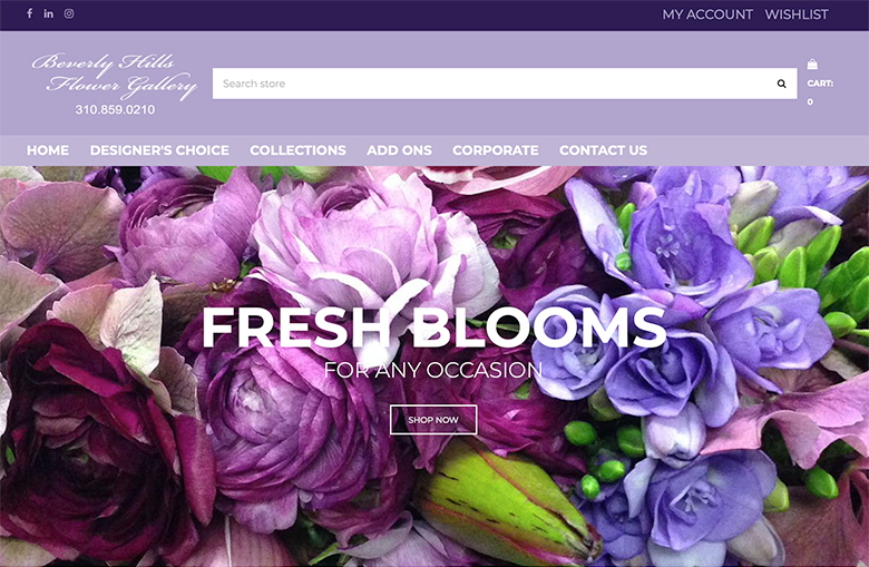 Beverly Hills Flower Gallery Website